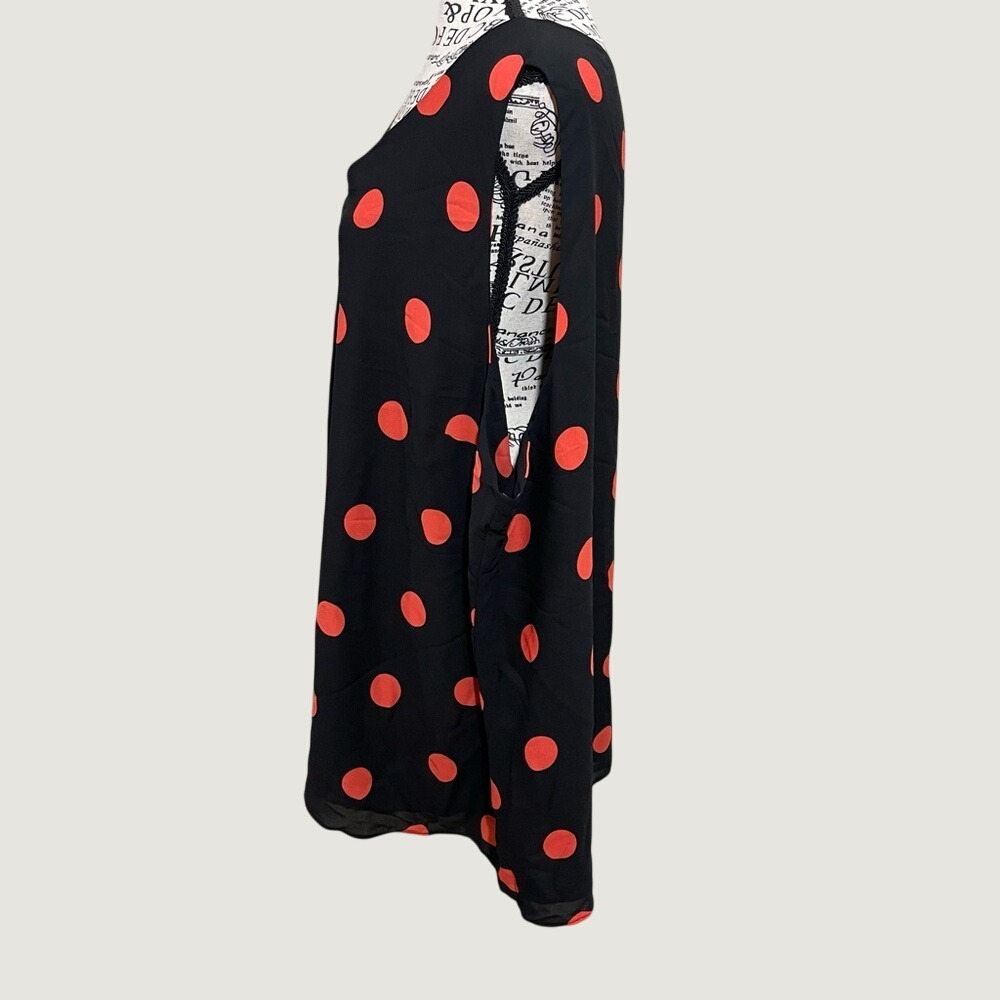 Cato Black Tank Top with Red Polka Dots - Picture 2 of 9